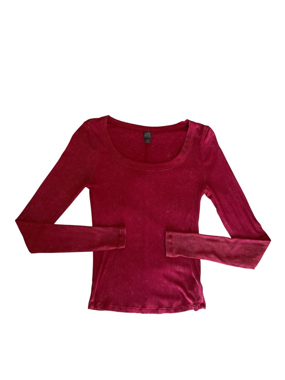 wild fable Long Sleeve Scoop Neck Top - Burgundy